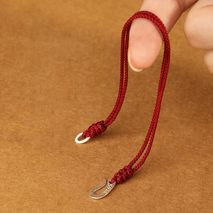 Buddha Stones925 スターリングシルバー フックデザイン赤紐強さ カラフルブレスレット - image 4
