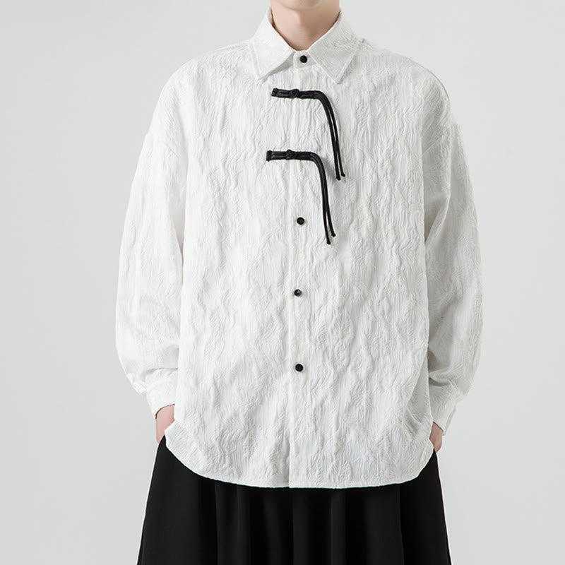 Buddha Stonesカエルボタン 葉柄 長袖 メンズ 唐装 ジャケット - 白 - US/UK/AU50、EU60 (5XL) - image 17