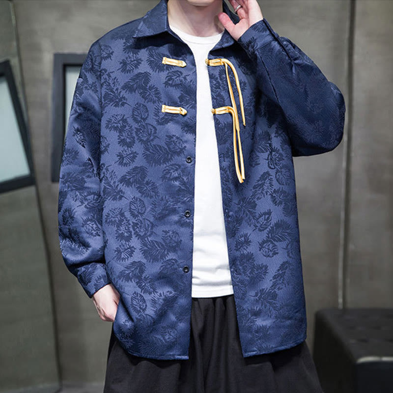 Buddha Stonesカエルボタン 葉柄 長袖 メンズ 唐装 ジャケット - image 12