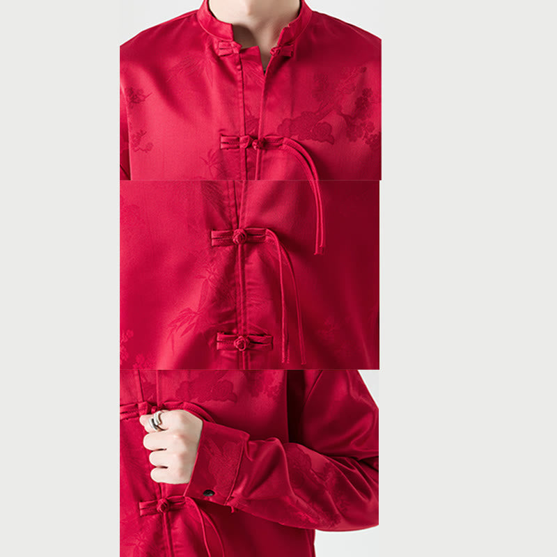 Buddha Stones無地 カエルボタンデザイン 唐装 メンズ 長袖ジャケット - image 9