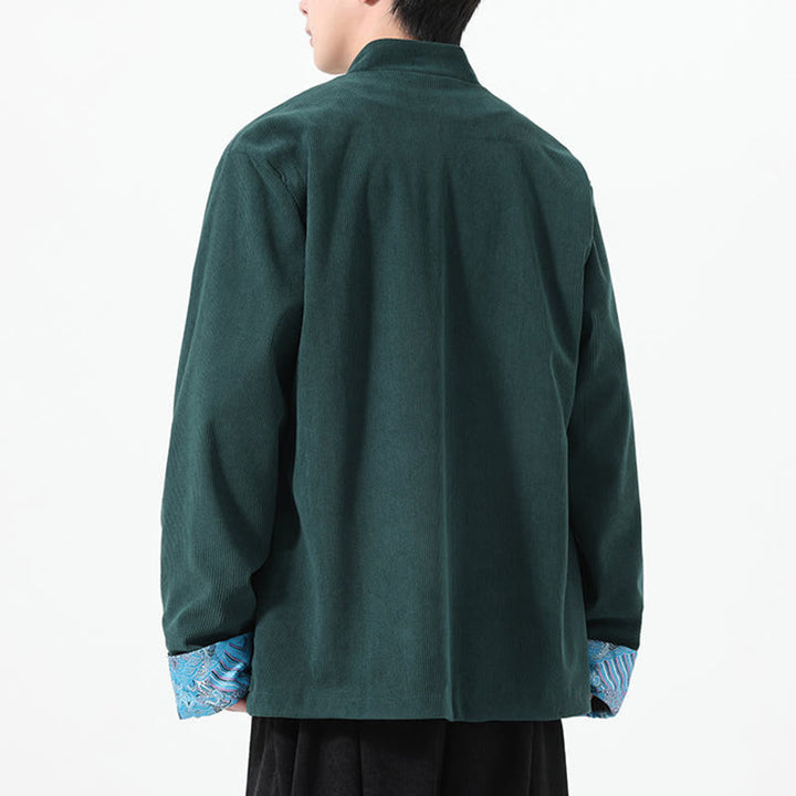 Buddha Stones花柄 長袖 メンズ コットン コーデュロイ タンスーツ ジャケット ポケット付き - image 15