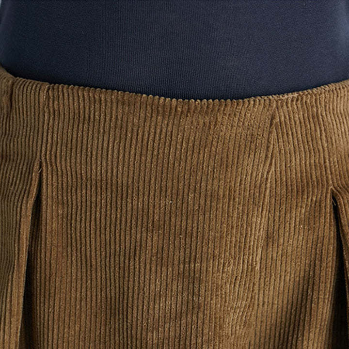 Buddha Stonesレディース プレーンサイドジッパーデザイン ワイドレッグ コーデュロイ 7-8丈パンツ ポケット付き - image 8