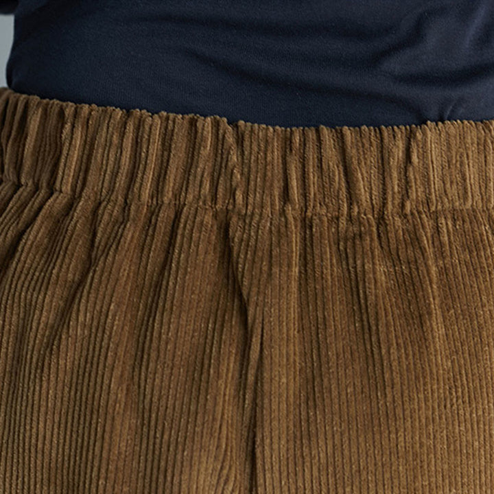 Buddha Stonesレディース プレーンサイドジッパーデザイン ワイドレッグ コーデュロイ 7-8丈パンツ ポケット付き - image 6