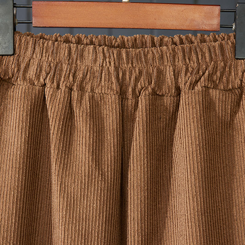 Buddha Stonesペルーカラー 厚手デザイン レディース コットンコーデュロイ ハーレムパンツ ポケット付き - image 2