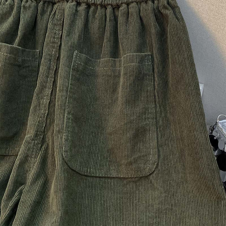 Buddha Stonesレディース 秋冬 ピュアカラー ドローストリング コットン コーデュロイ ハーレムパンツ ポケット付き - image 10