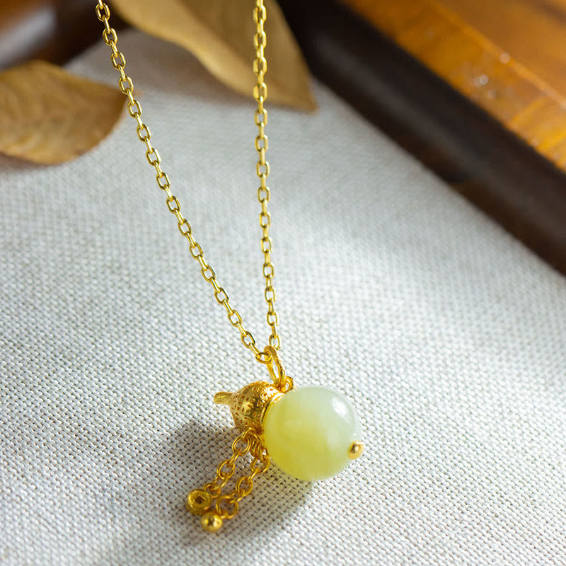 Buddha Stones 925スターリングシルバー ひょうたん型 和田翡翠 幸運の豊かさペンダントネックレス - image 2