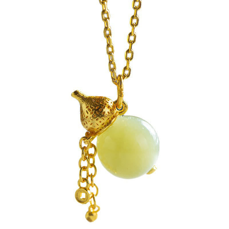 Buddha Stones 925スターリングシルバー ひょうたん型 和田翡翠 幸運の豊かさペンダントネックレス - image 4