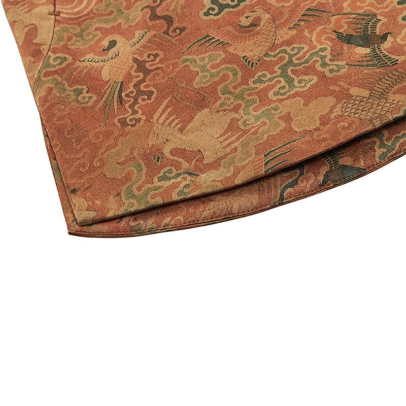 Buddha Stones 100% マルベリーシルク 30匁 鳳凰 吉祥雲 長袖 メンズジャケット - image 9