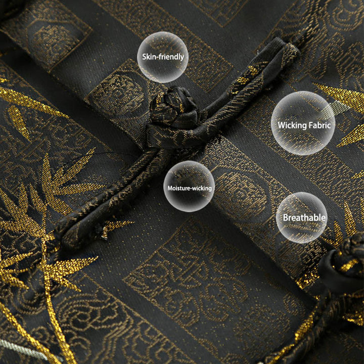 Buddha Stonesゴールデンバンブージャカードフロッグボタン長袖メンズジャケット（ポケット付き） - image 6