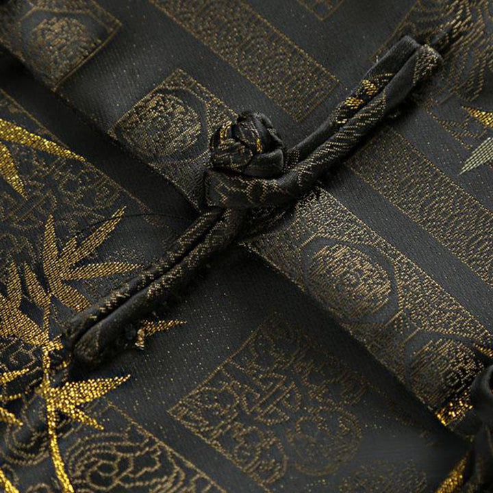 Buddha Stonesゴールデンバンブージャカードフロッグボタン長袖メンズジャケット（ポケット付き） - image 8