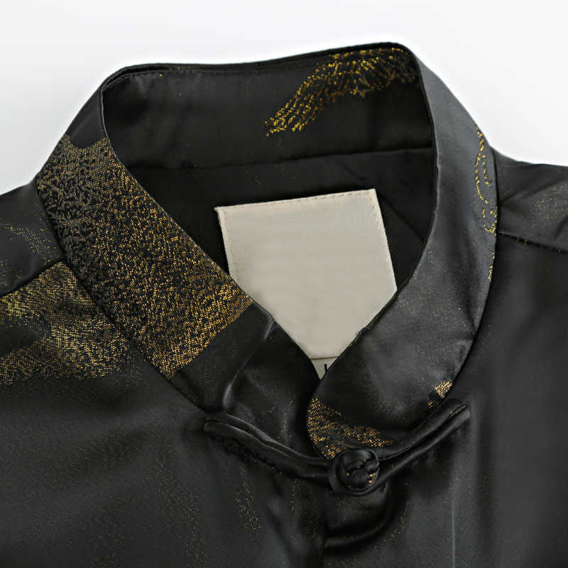 Buddha Stones雲染め金山鶴蛙ボタン長袖メンズジャケットポケット付き - image 4