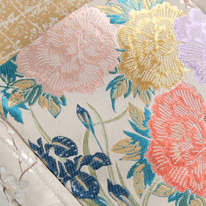 Buddha Stonesマンダリンダック 牡丹 花 カエルボタン 長袖 メンズ ジャケット ポケット付き - image 9