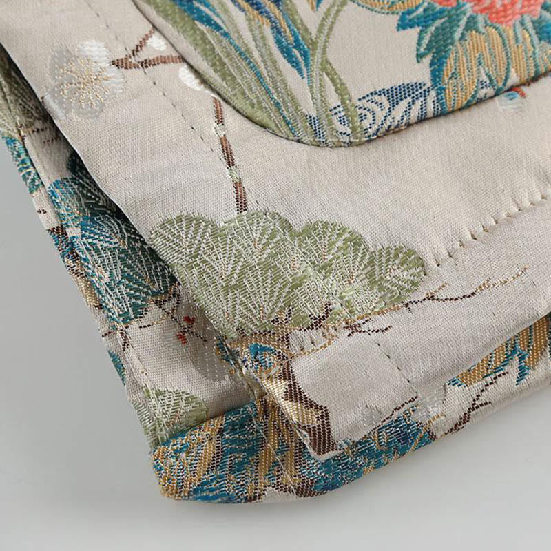 Buddha Stonesマンダリンダック 牡丹 花 カエルボタン 長袖 メンズ ジャケット ポケット付き - image 7