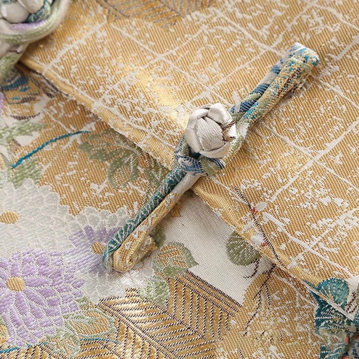 Buddha Stonesマンダリンダック 牡丹 花 カエルボタン 長袖 メンズ ジャケット ポケット付き - image 11