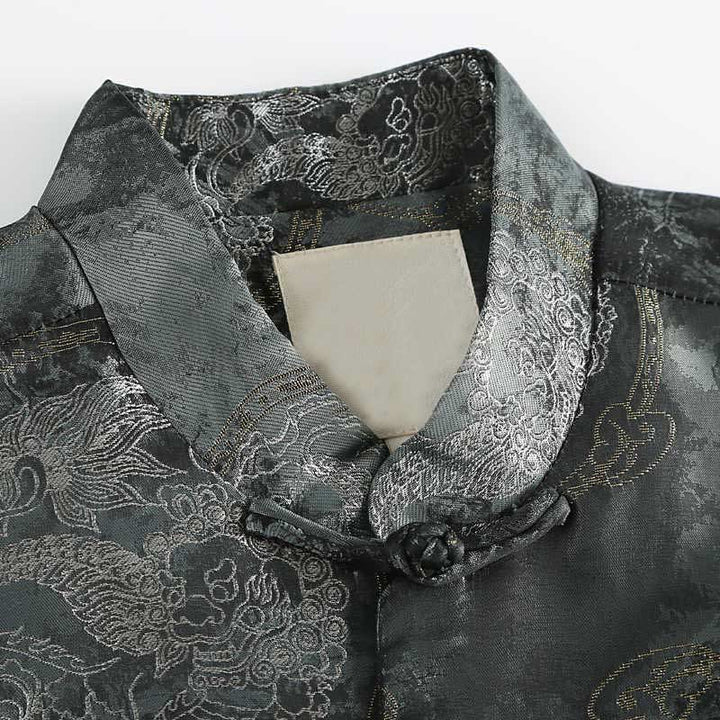 Buddha Stones麒麟山 カエルボタン 長袖 メンズ ジャケット ポケット付き - image 3