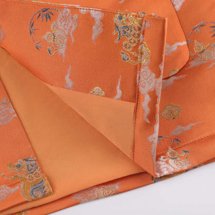 Buddha Stonesオレンジ麒麟吉兆雲カエルボタン長袖メンズジャケットポケット付き - image 8