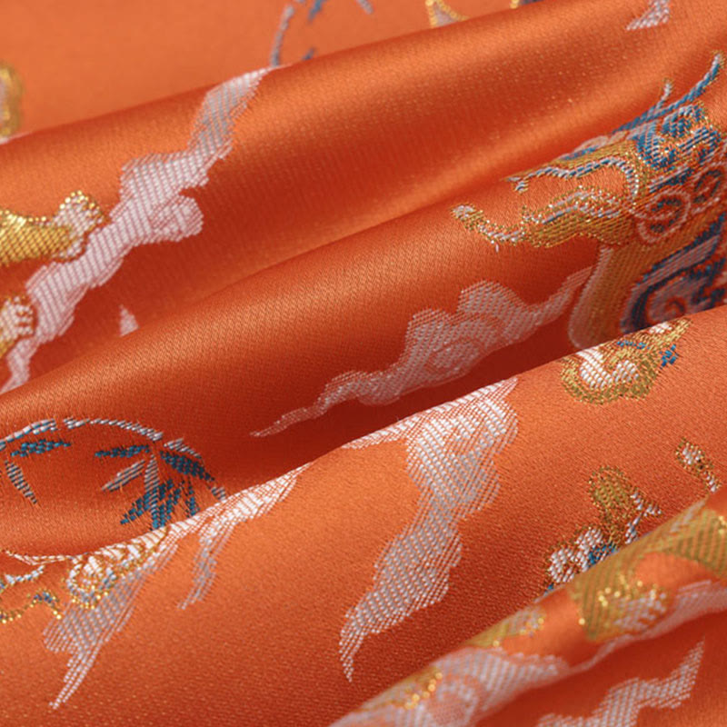 Buddha Stonesオレンジ麒麟吉兆雲カエルボタン長袖メンズジャケットポケット付き - image 11