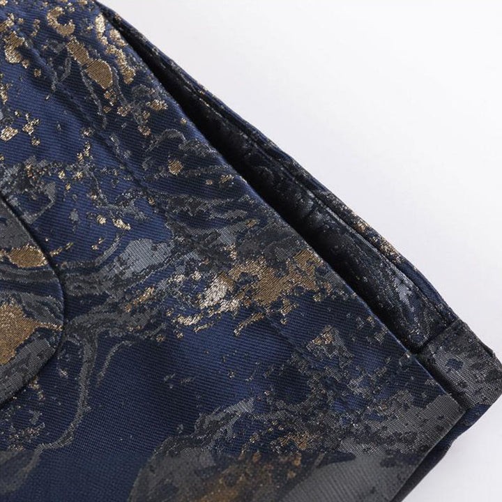 Buddha Stonesと青い流水山カエルボタンの長袖メンズジャケット（ポケット付き） - image 9