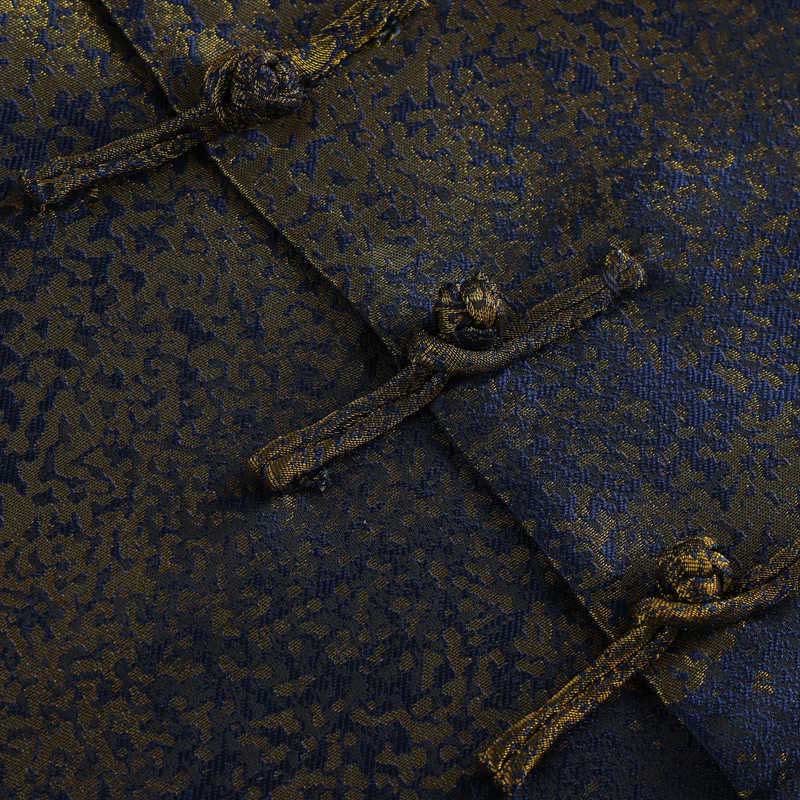 Buddha Stonesゴールデンデザートブルーフラワー カエルボタン 長袖 メンズジャケット ポケット付き - image 7