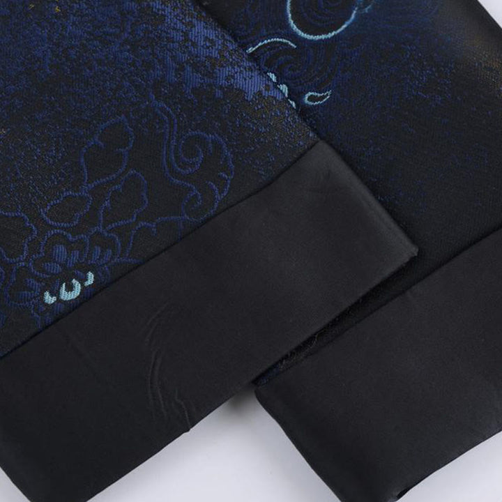 Buddha Stonesゴールデンデザートブルーフラワー カエルボタン 長袖 メンズジャケット ポケット付き - image 11