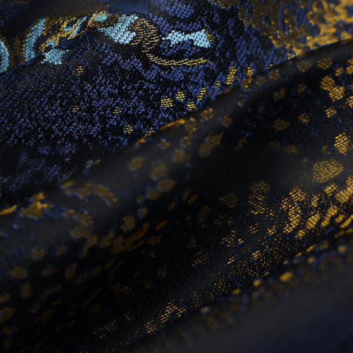 Buddha Stonesゴールデンデザートブルーフラワー カエルボタン 長袖 メンズジャケット ポケット付き - image 13