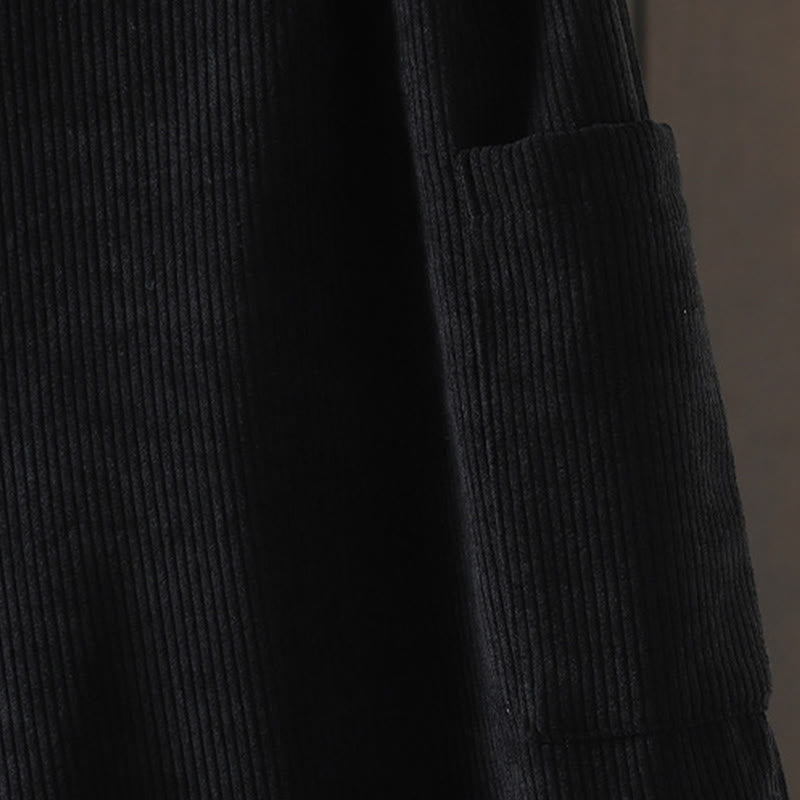 Buddha Stonesフリース裏地 ハイウエスト レディース ワイドレッグ コーデュロイ コットンパンツ ポケット付き - image 13