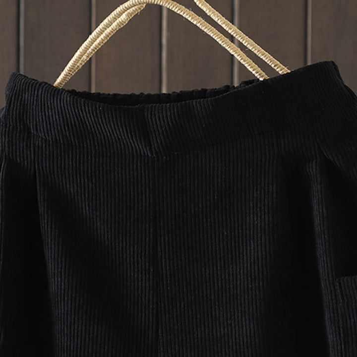 Buddha Stonesフリース裏地 ハイウエスト レディース ワイドレッグ コーデュロイ コットンパンツ ポケット付き - image 11