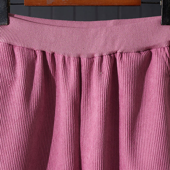 Buddha Stones冬用 レディース ワイドレッグ コーデュロイ コットン サーマル フリース裏地 ポケット付きパンツ - image 3