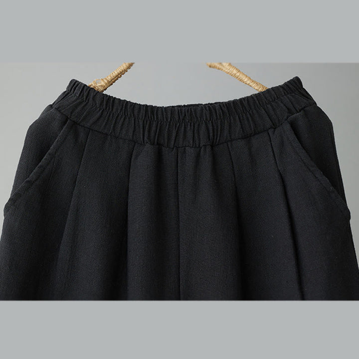 Buddha Stones冬用 レディース コットン サーマル フリース裏地 アンクル丈 パンツ ポケット付き - image 8