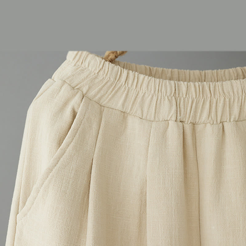 Buddha Stones冬用 レディース コットン サーマル フリース裏地 アンクル丈 パンツ ポケット付き - image 3