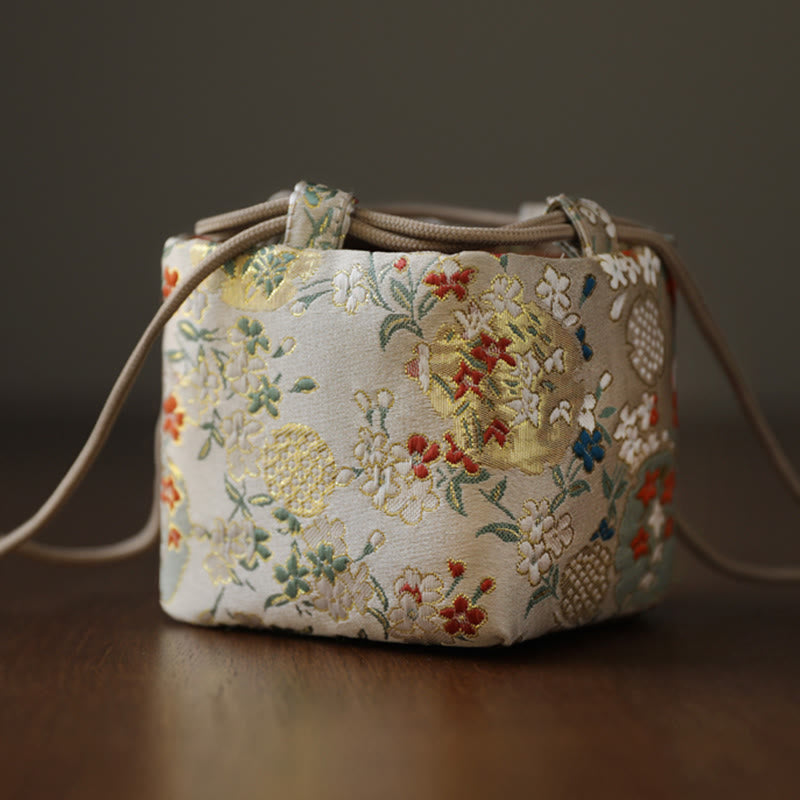 Buddha Stonesの花柄 小型ジュエリー収納ギフトバッグ 8×8×8cm - image 2