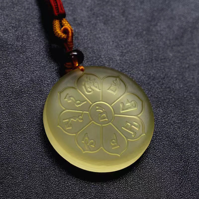 Buddha Stones琉璃水晶 富の神 マントラ 豊穣 八弁形 ネックレス ペンダント - image 2