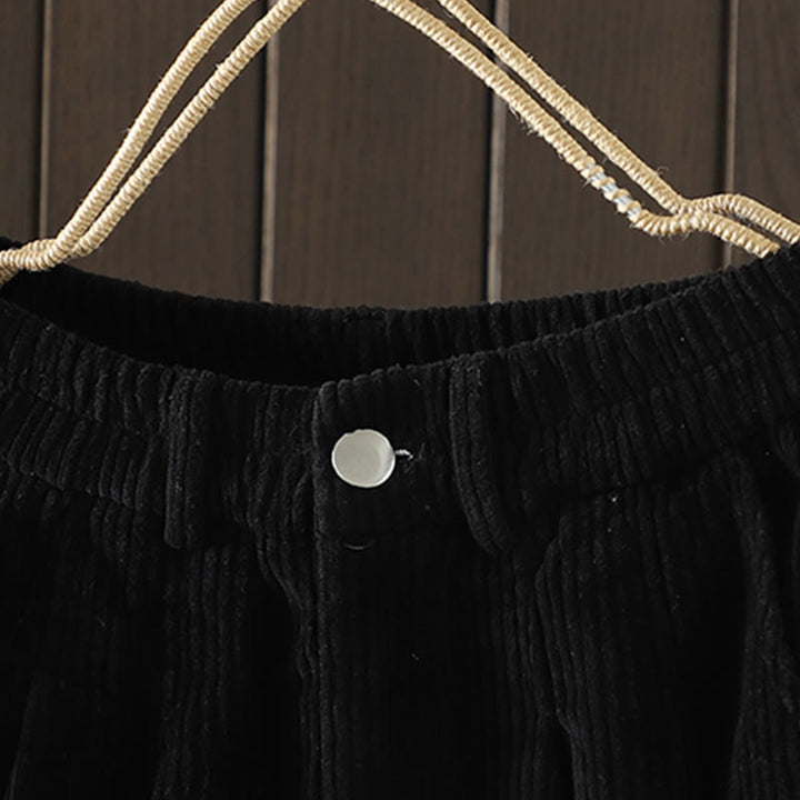 Buddha Stonesレディース 冬用 無地 コーデュロイ コットン ハイウエスト フリース裏地 ハーレムパンツ ポケット付き - image 13