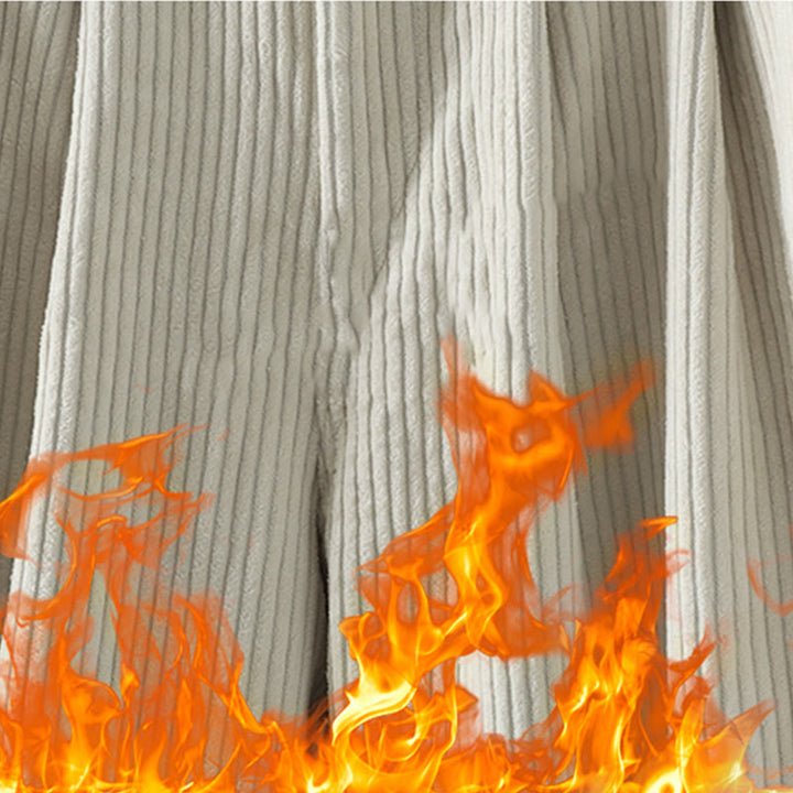 Buddha Stonesレディース 冬用 無地 コーデュロイ コットン ハイウエスト フリース裏地 ハーレムパンツ ポケット付き - image 10