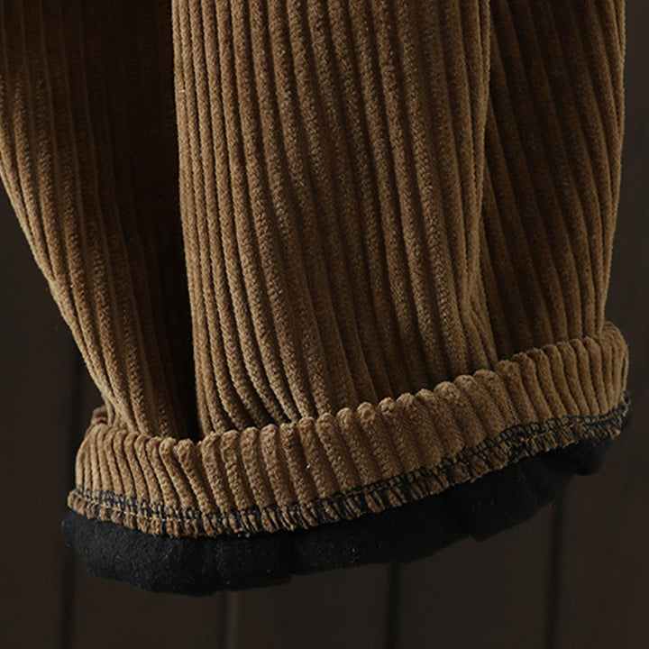 Buddha Stonesレディース 冬用 無地 コーデュロイ コットン ハイウエスト フリース裏地 ハーレムパンツ ポケット付き - image 22