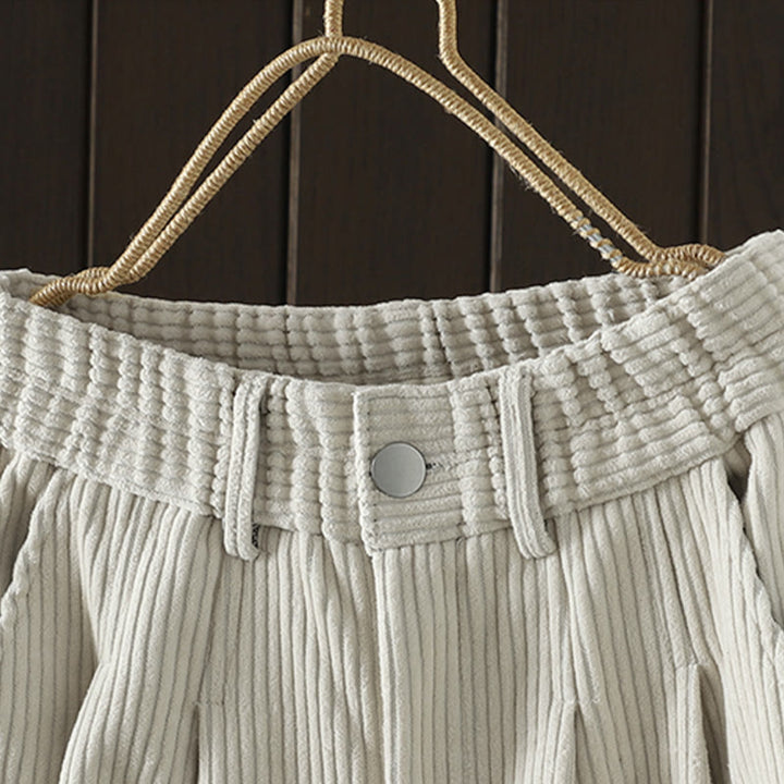 Buddha Stonesレディース 冬用 無地 コーデュロイ コットン ハイウエスト フリース裏地 ハーレムパンツ ポケット付き - image 3