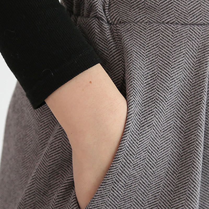 Buddha Stones無地 伸縮性ウエストバンドデザイン レディース 7-8丈 ワイドレッグパンツ ポケット付き - image 9