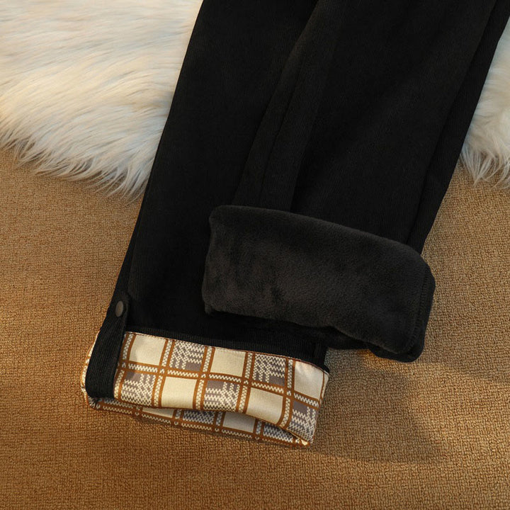 Buddha Stonesレディース パッチワーク コットン コーデュロイ フリース裏地 ワイドレッグパンツ ポケット付き - image 21