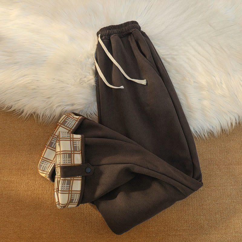 Buddha Stonesレディース パッチワーク コットン コーデュロイ フリース裏地 ワイドレッグパンツ ポケット付き - image 9