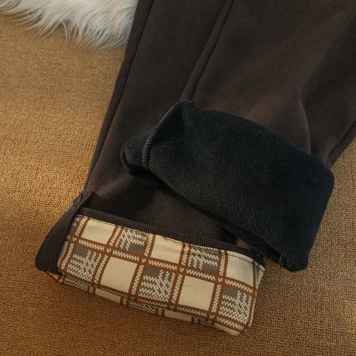 Buddha Stonesレディース パッチワーク コットン コーデュロイ フリース裏地 ワイドレッグパンツ ポケット付き - image 24