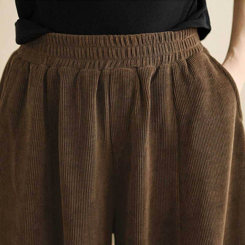 Buddha Stonesレディース 秋冬 パッチワーク 無地 コーデュロイ ハーレムパンツ ポケット付き - image 10