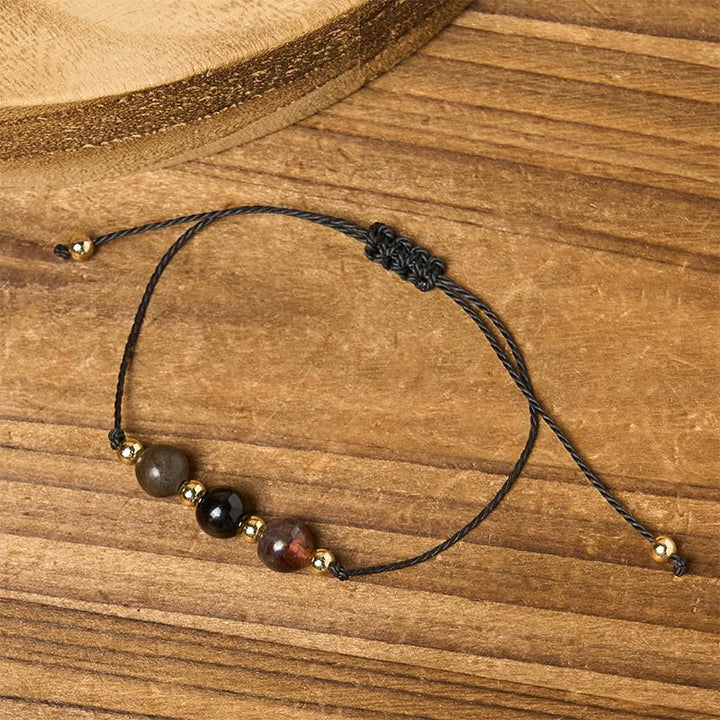 Buddha Stonesタイガーアイ ブラックトルマリン パイライト 守護カード ロープブレスレット - image 13