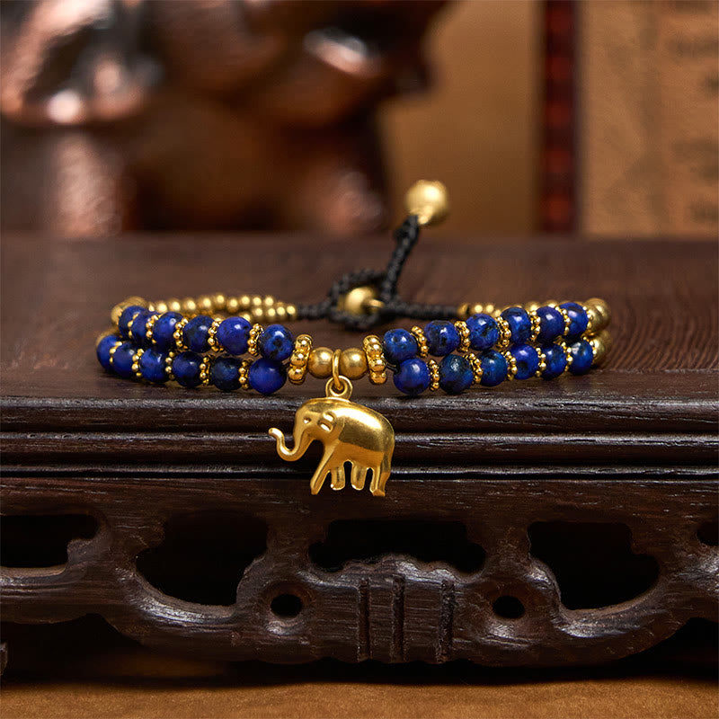 Buddha Stonesターコイズ象幸運二重層メッキ銅強さブレスレット - image 15
