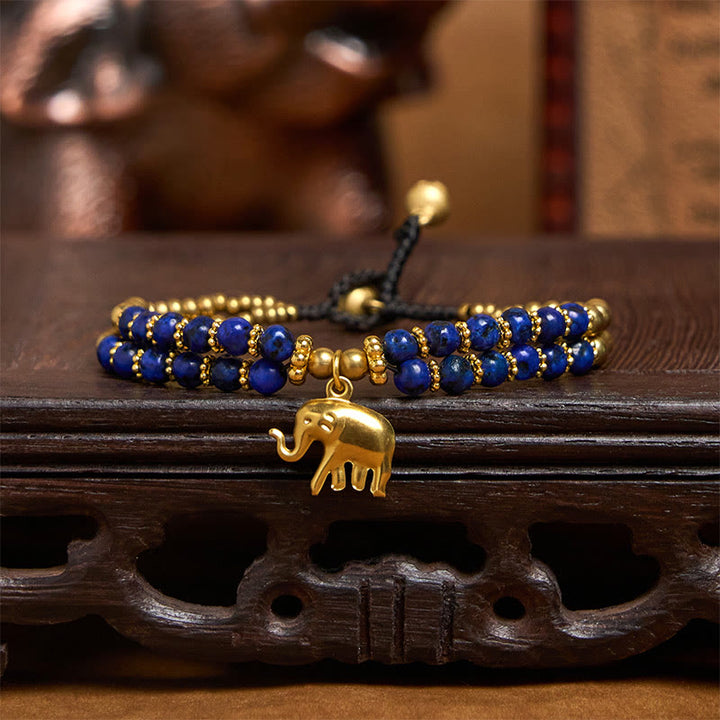 Buddha Stonesターコイズ象幸運二重層メッキ銅強さブレスレット - image 15
