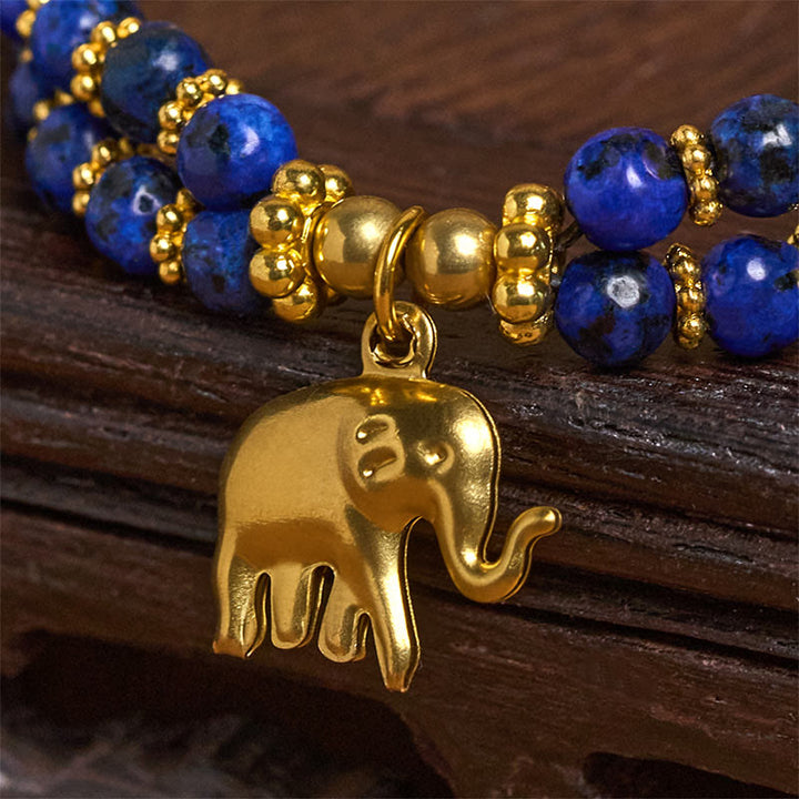 Buddha Stonesターコイズ象幸運二重層メッキ銅強さブレスレット - image 16