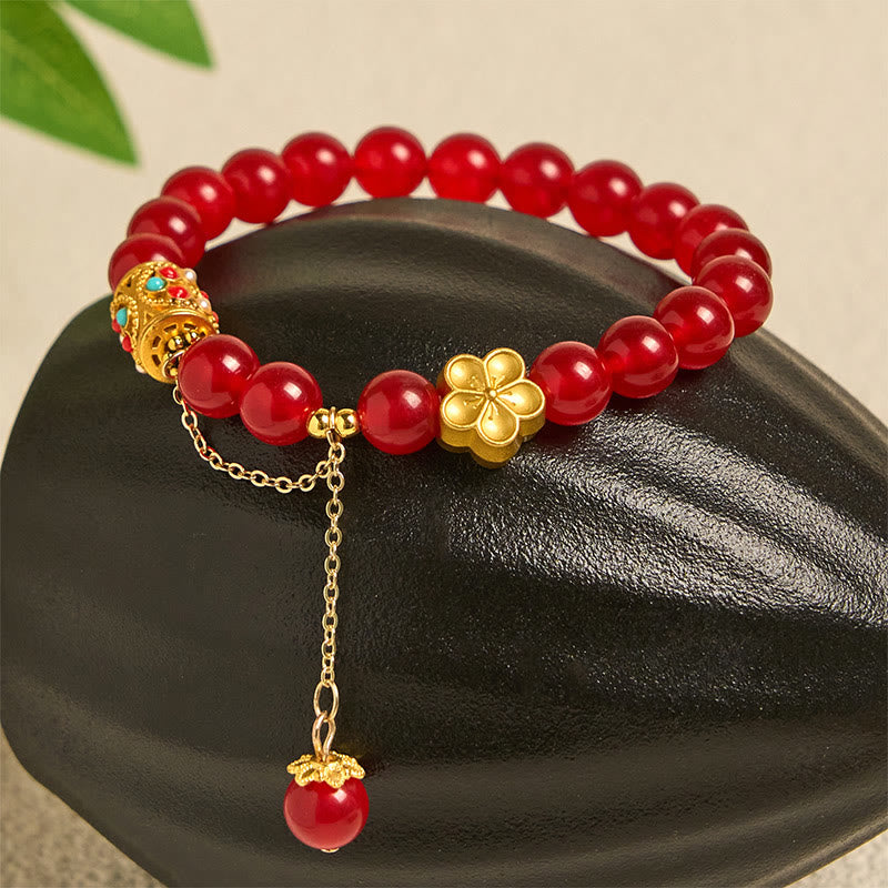 Buddha Stonesチベット産 ホワイトアゲート 水晶石 花 ポジティブブレスレット - image 6