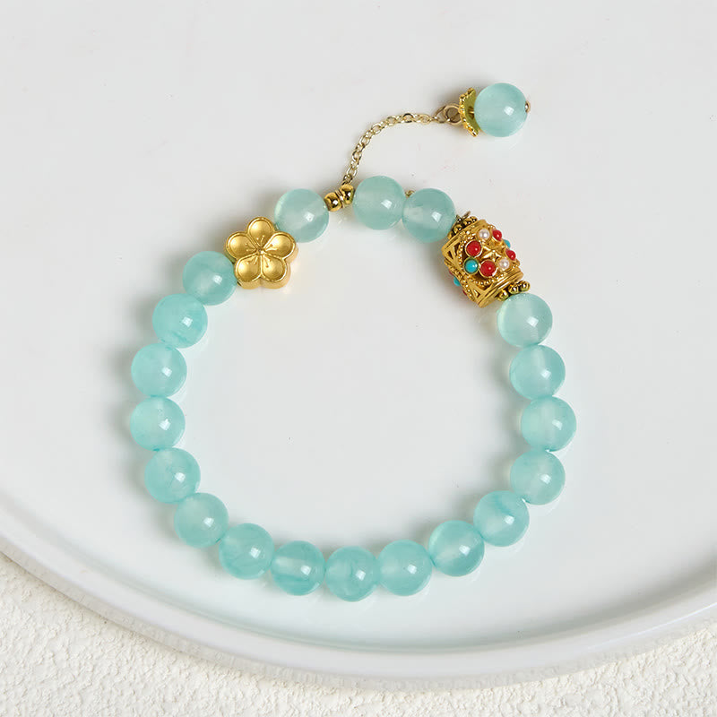 Buddha Stonesチベット産 ホワイトアゲート 水晶石 花 ポジティブブレスレット - image 17