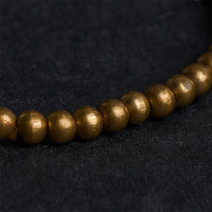 Buddha Stonesメッキ銅真鍮金光沢黒曜石 守護開運財運ブレスレット - image 4