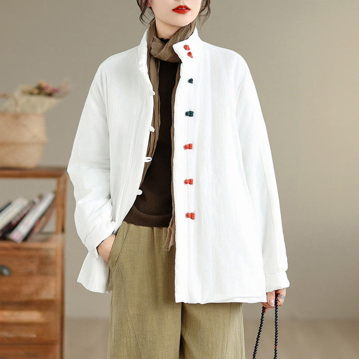 Buddha Stonesレディース 冬用 中国風フロッグボタン 長袖 コットン 厚手ジャケット ポケット付き - image 14