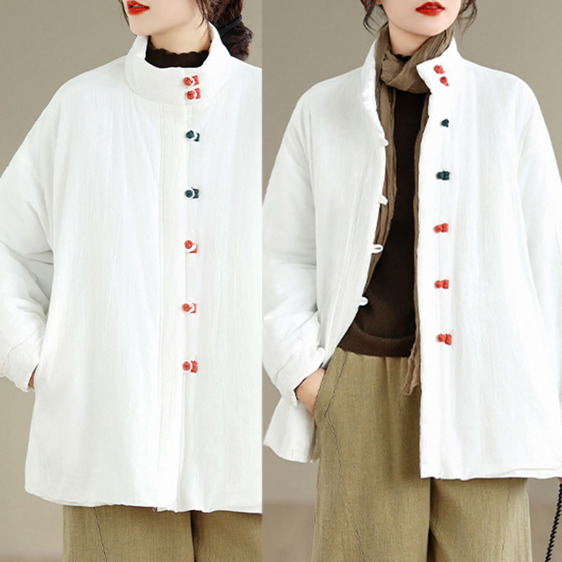 Buddha Stonesレディース 冬用 中国風フロッグボタン 長袖 コットン 厚手ジャケット ポケット付き - image 17